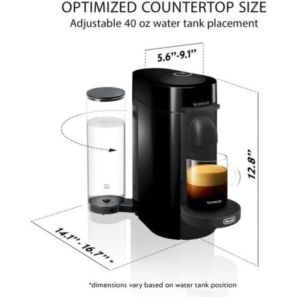 Nespresso Vertuo Plus Coffee & Espresso Maker w/ Aeroccino 3 Milk Frother & Star - Picture 6 of 9